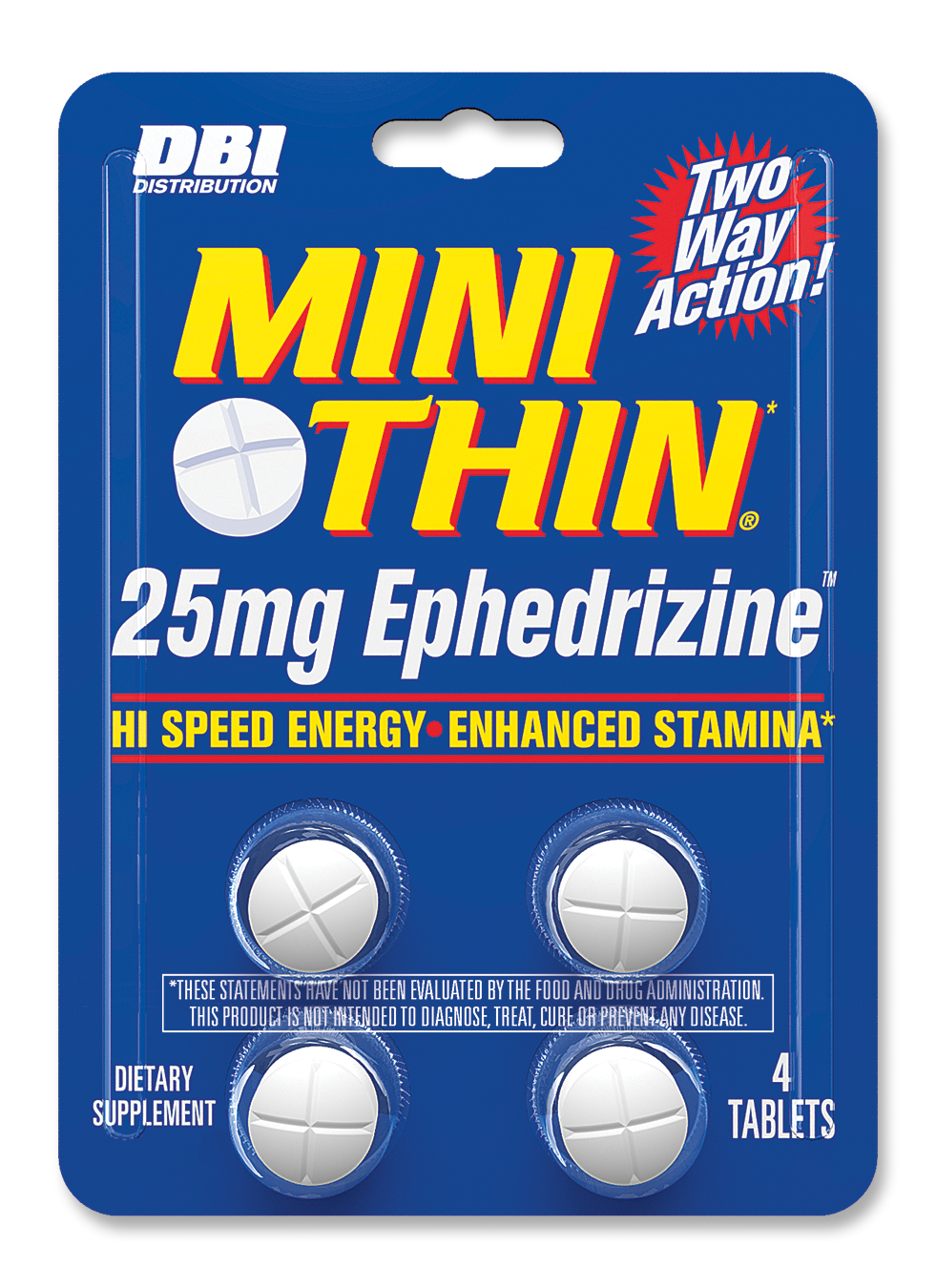 Mini Thin 4 tablet  blister card