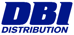 Blue 'DBI DISTRIBUTION' logo text on a white background.