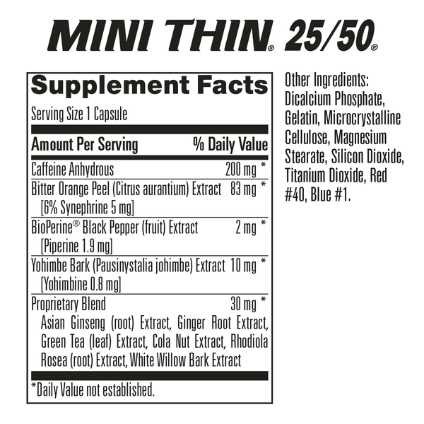 Mini Thin 25/50 Back Label